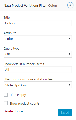 Filter by Color Attribute